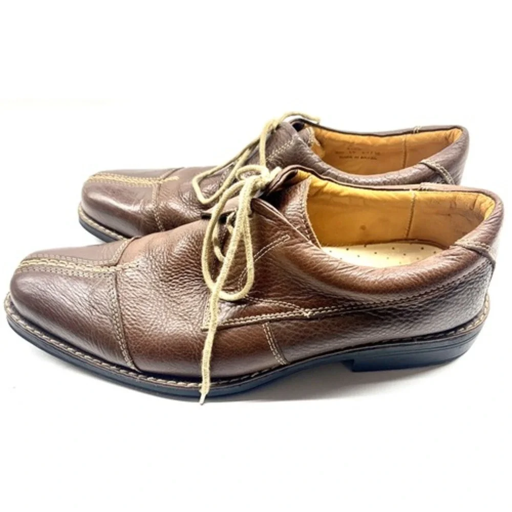 SANDRO‎ MOSCOLONI Vineyard Brown Leather Mens Sz 10 Gel Comfort Oxford Shoes
